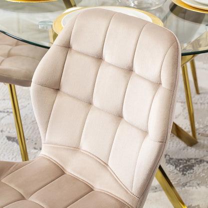 Elite LUCKY Cream Velvet Chair – Elegant Luxury for Your Space