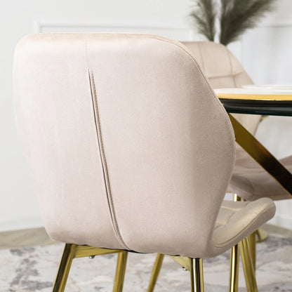 Elite LUCKY Cream Velvet Chair – Elegant Luxury for Your Space