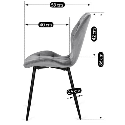 Elite LUCKY Gray Velvet Chair – Modern Comfort with a Luxurious Touch