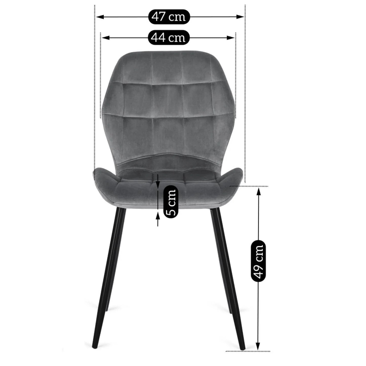 Elite LUCKY Gray Velvet Chair – Modern Comfort with a Luxurious Touch