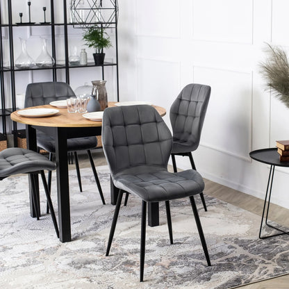Elite LUCKY Gray Velvet Chair – Modern Comfort with a Luxurious Touch
