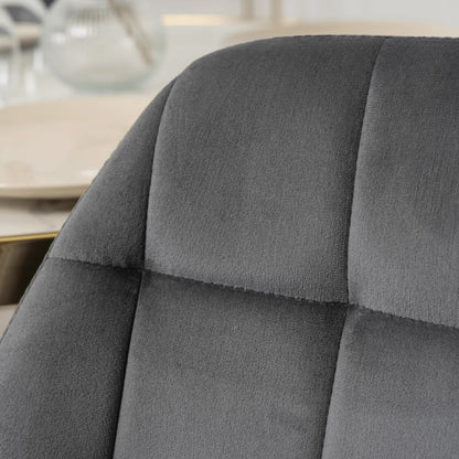 Elite LUCKY Gray Velvet Chair with Gold Legs – Elegant & Modern Seating