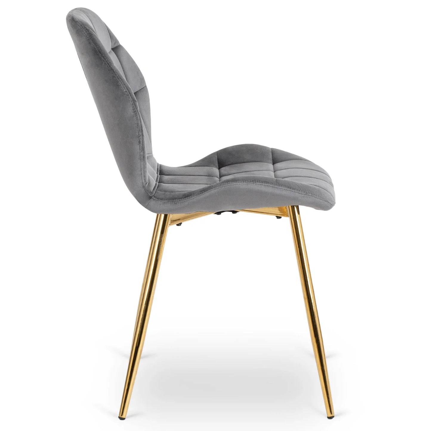 Elite LUCKY Gray Velvet Chair with Gold Legs – Elegant & Modern Seating