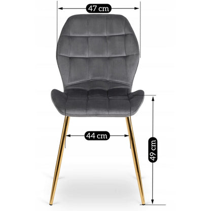 Elite LUCKY Gray Velvet Chair with Gold Legs – Elegant & Modern Seating