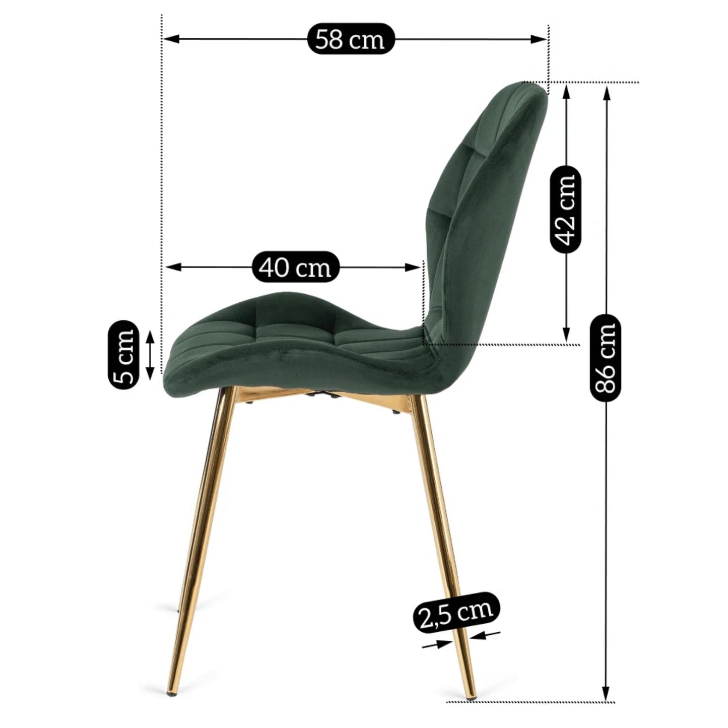 Elite LUCKY Green Velvet Chair – Luxurious Elegance for Your Interior