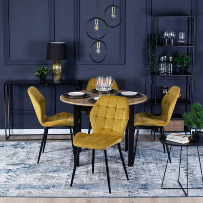 Elite LUCKY Yellow Velvet Chair – A Pop of Luxury & Comfort
