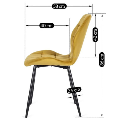 Elite LUCKY Yellow Velvet Chair – A Pop of Luxury & Comfort
