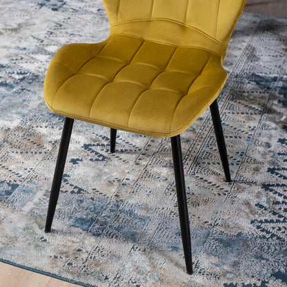 Elite LUCKY Yellow Velvet Chair – A Pop of Luxury & Comfort