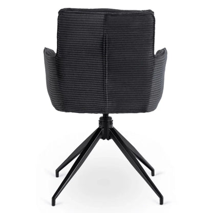 Elite AKITA Modern Upholstered Swivel Chair-Modern Black  Corduroy