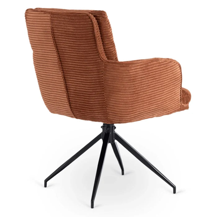 Elite AKITA Modern Upholstered Swivel Chair-Modern Rust Corduroy