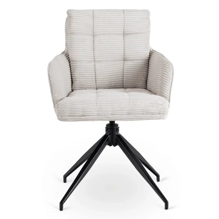 Elite AKITA Modern Upholstered Swivel Chair-Modern Grey  Corduroy