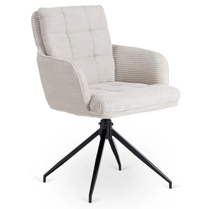 Elite AKITA Modern Upholstered Swivel Chair-Modern Grey  Corduroy