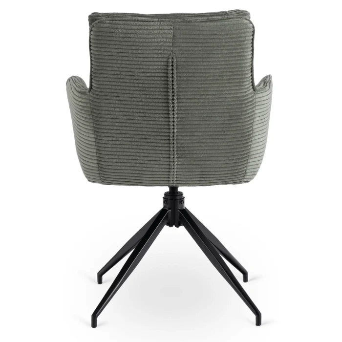 Elite AKITA Modern Upholstered Swivel Chair-Modern Green Corduroy
