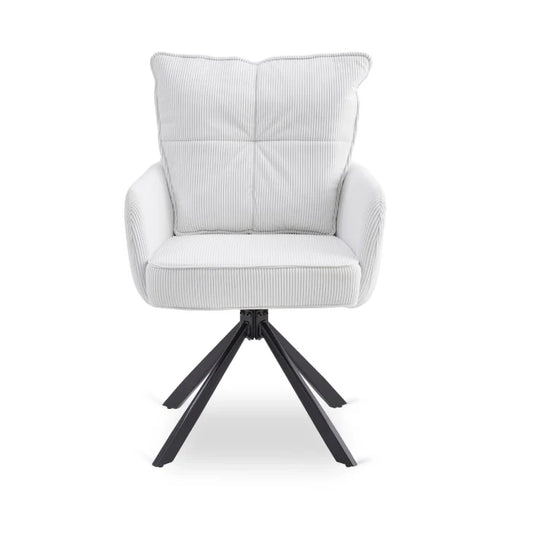 Elite CITY Modern swivel chair in cream corduroy