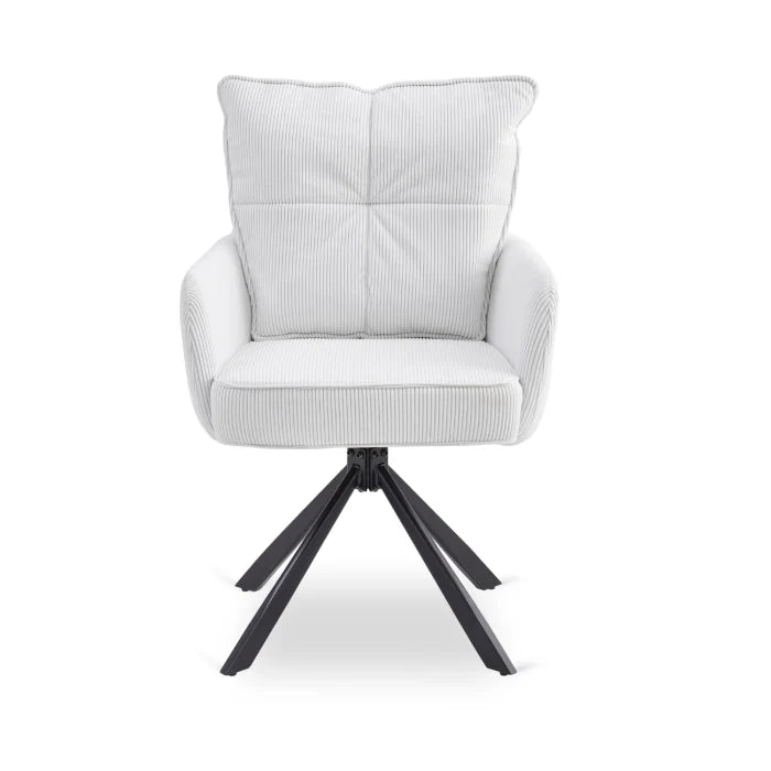 Elite CITY Modern swivel chair in cream corduroy