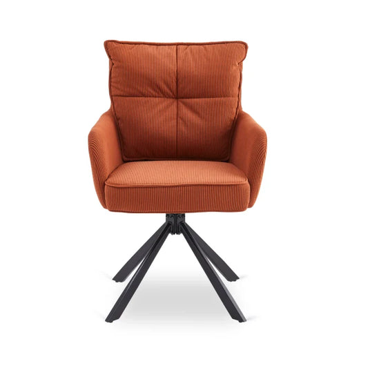 Elite CITY Modern swivel chair in rust corduroy