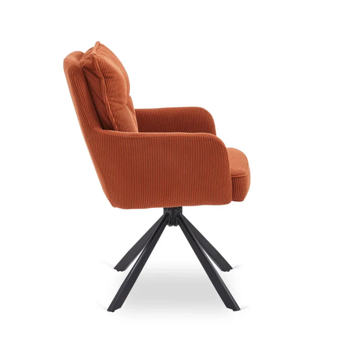Elite CITY Modern swivel chair in rust corduroy