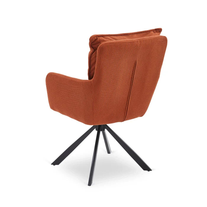 Elite CITY Modern swivel chair in rust corduroy