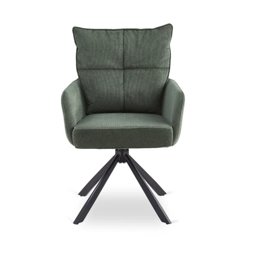 Elite CITY Modern swivel chair in green corduroy