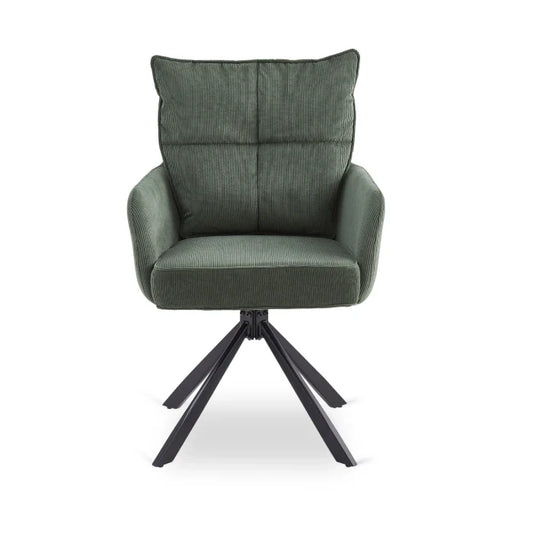 Elite CITY Modern swivel chair in green corduroy