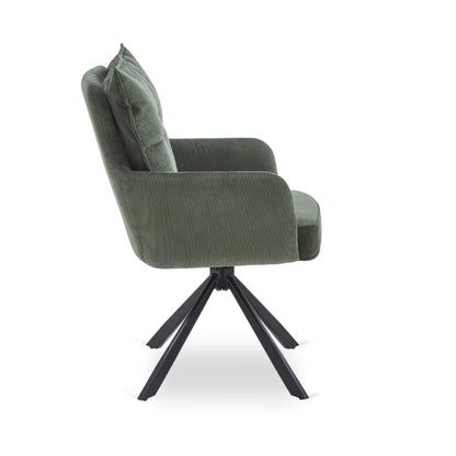 Elite CITY Modern swivel chair in green corduroy