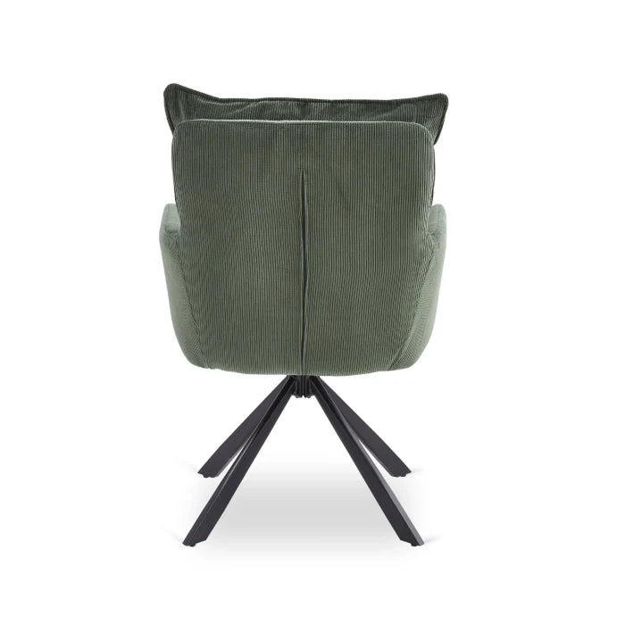 Elite CITY Modern swivel chair in green corduroy