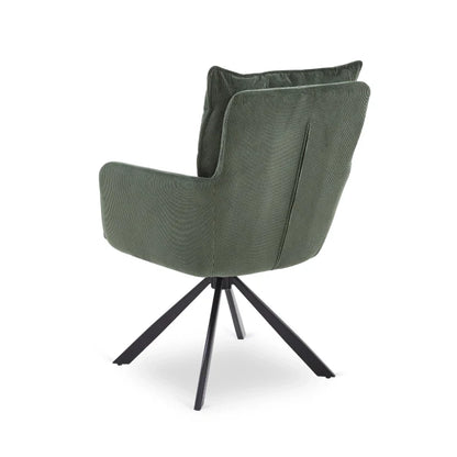 Elite CITY Modern swivel chair in green corduroy