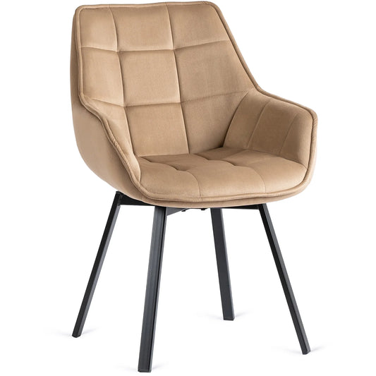 Elite LUNA Beige Velvet Swivel Chair – Elegant Comfort & Modern Design