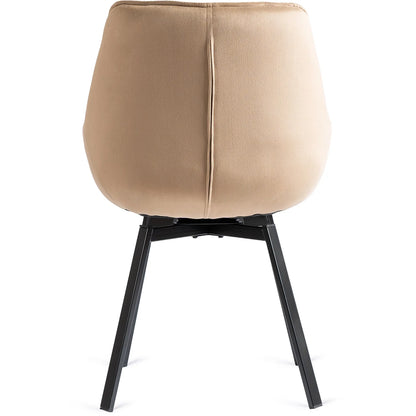 Elite LUNA Beige Velvet Swivel Chair – Elegant Comfort & Modern Design