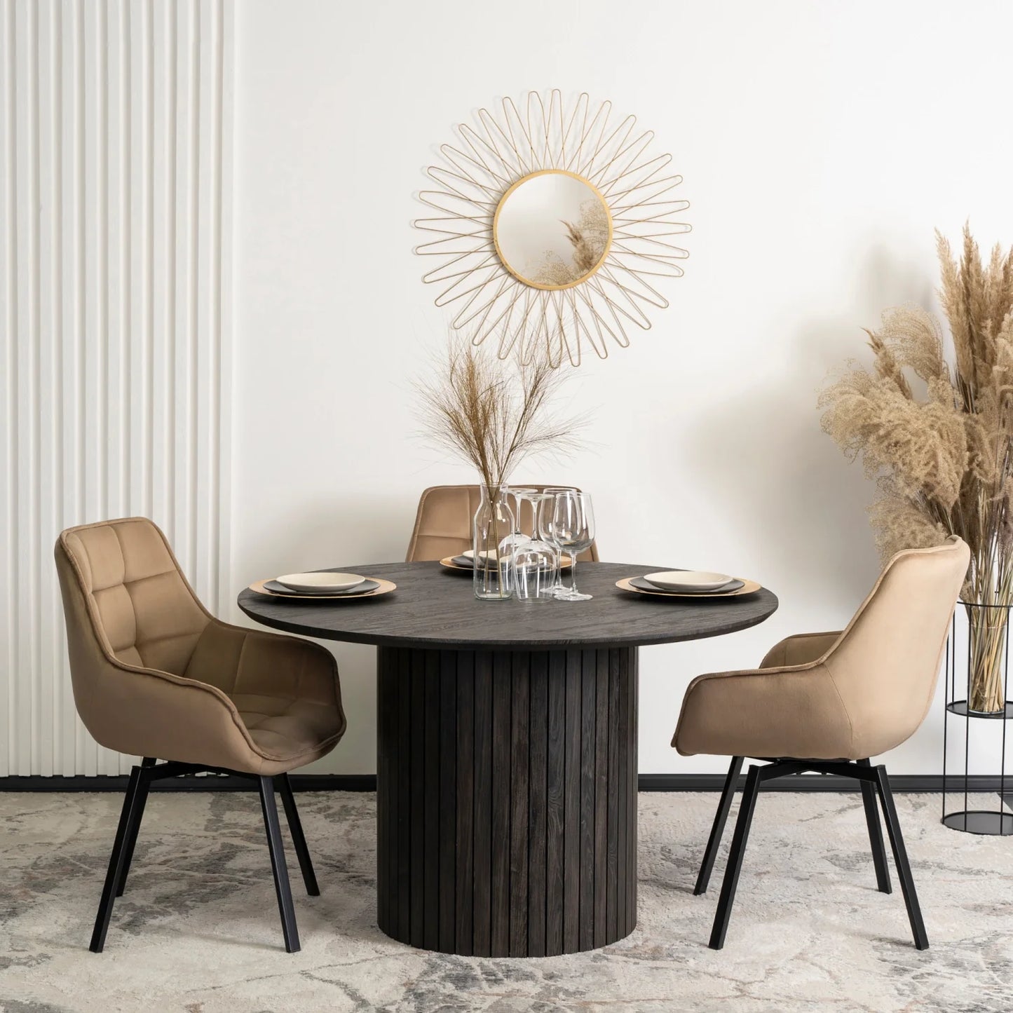 Elite LUNA Beige Velvet Swivel Chair – Elegant Comfort & Modern Design