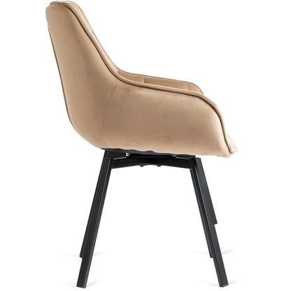Elite LUNA Beige Velvet Swivel Chair – Elegant Comfort & Modern Design
