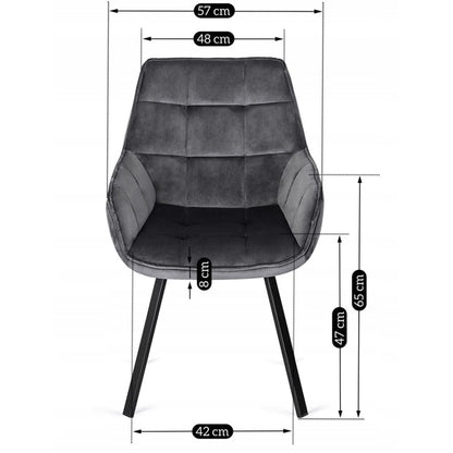 Elite LUNA Grey Velvet Swivel Chair – Modern Comfort with Style