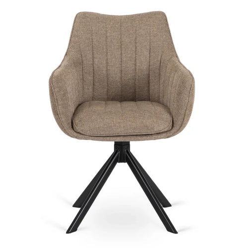 Elite MUMBAI Beige Modern Upholstered Swivel Chair