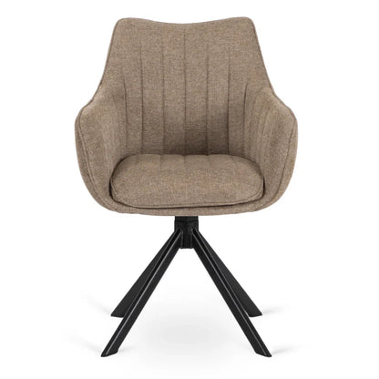Elite MUMBAI Beige Modern Upholstered Swivel Chair