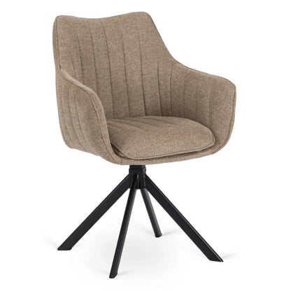 Elite MUMBAI Beige Modern Upholstered Swivel Chair