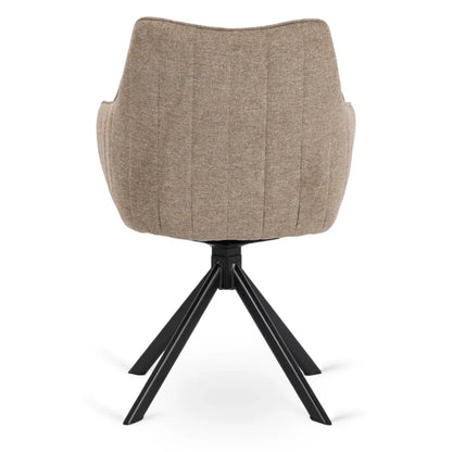 Elite MUMBAI Beige Modern Upholstered Swivel Chair