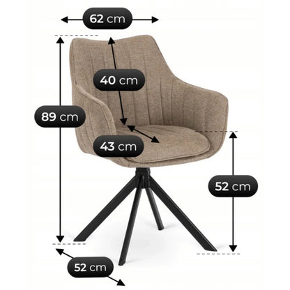 Elite MUMBAI Beige Modern Upholstered Swivel Chair
