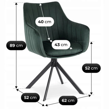 Elite MUMBAI Green Modern Upholstered Swivel Chair