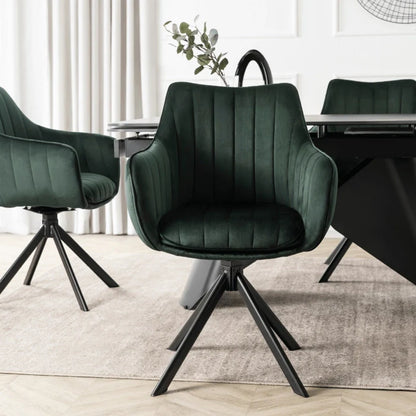 Elite MUMBAI Green Modern Upholstered Swivel Chair