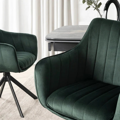 Elite MUMBAI Green Modern Upholstered Swivel Chair