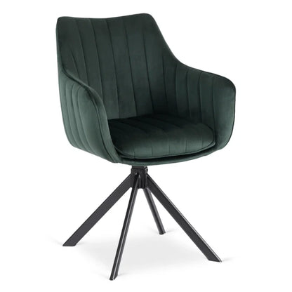 Elite MUMBAI Green Modern Upholstered Swivel Chair