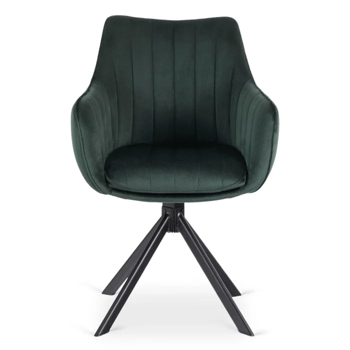 Elite MUMBAI Green Modern Upholstered Swivel Chair