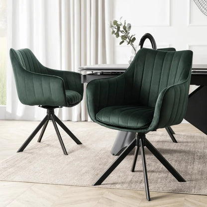 Elite MUMBAI Green Modern Upholstered Swivel Chair