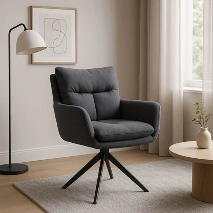 Elite PAUL Modern Upholstered Swivel Chair- Graphite