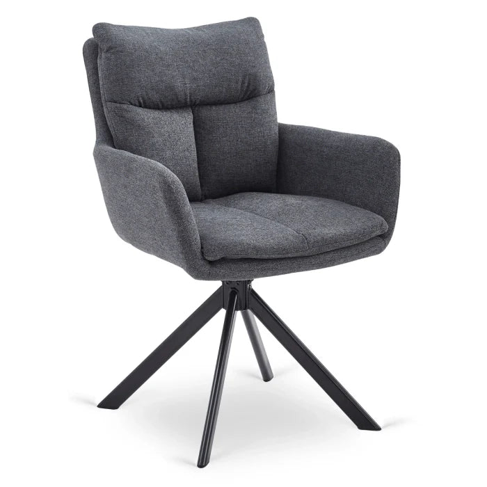 Elite PAUL Modern Upholstered Swivel Chair- Graphite