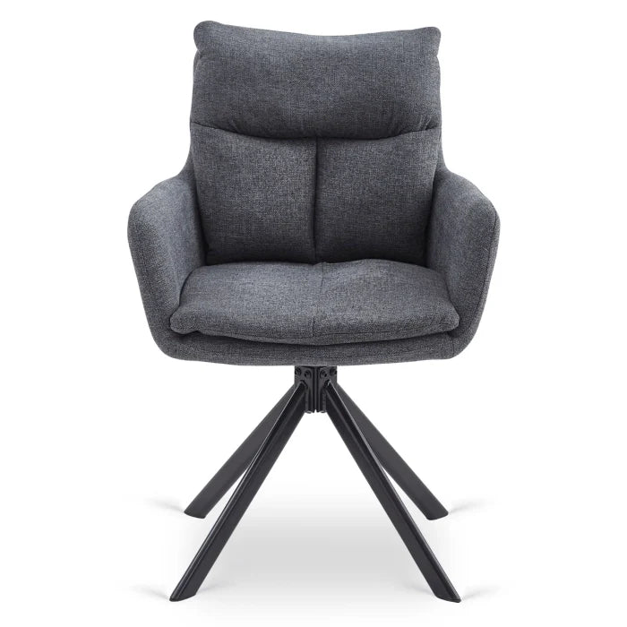 Elite PAUL Modern Upholstered Swivel Chair- Graphite