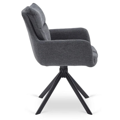 Elite PAUL Modern Upholstered Swivel Chair- Graphite