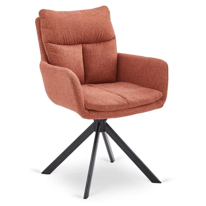 Elite PAUL Modern Upholstered Swivel Chair- Rust