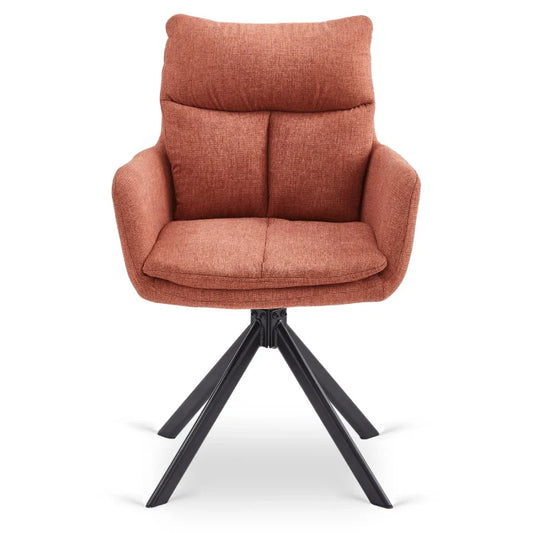 Elite PAUL Modern Upholstered Swivel Chair- Rust