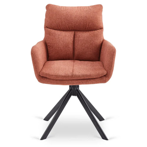 Elite PAUL Modern Upholstered Swivel Chair- Rust